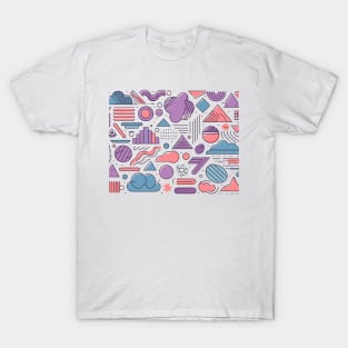 Colorful 80s Retro Geometric Pattern T-Shirt